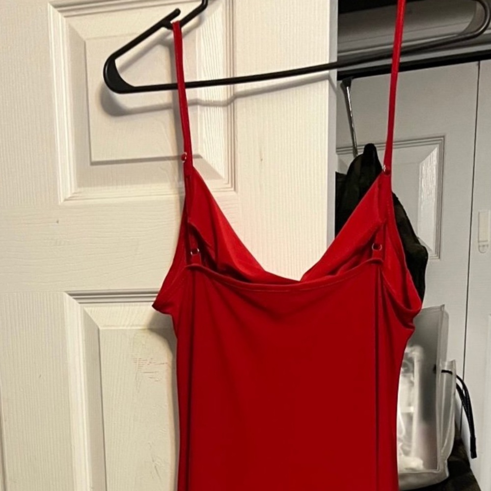 bebe Striking Red Midi Dress - Picture 3 of 4